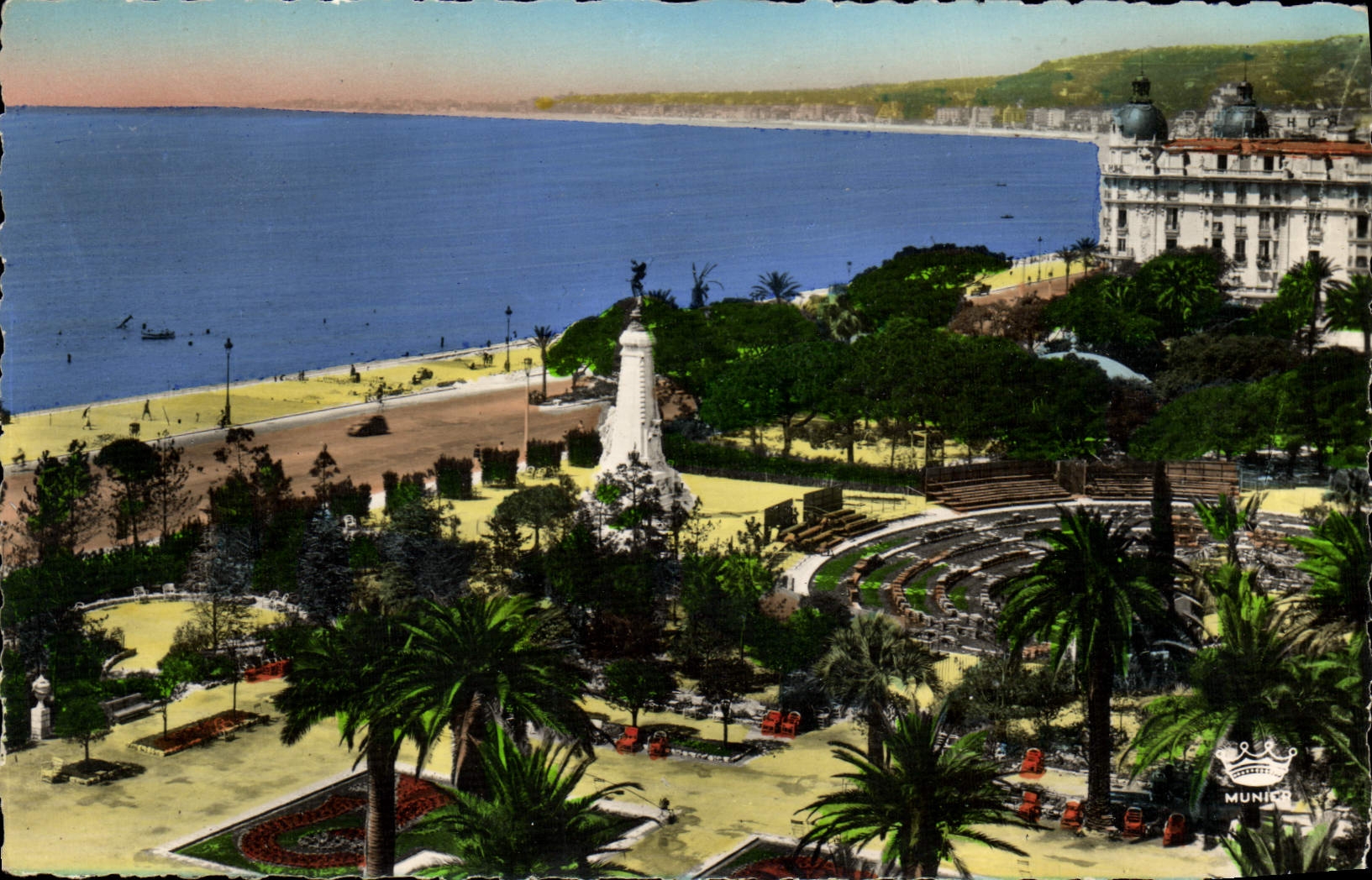 VINTAGE POSTCARD Nice the Monument of Centenatre and the open-air theater