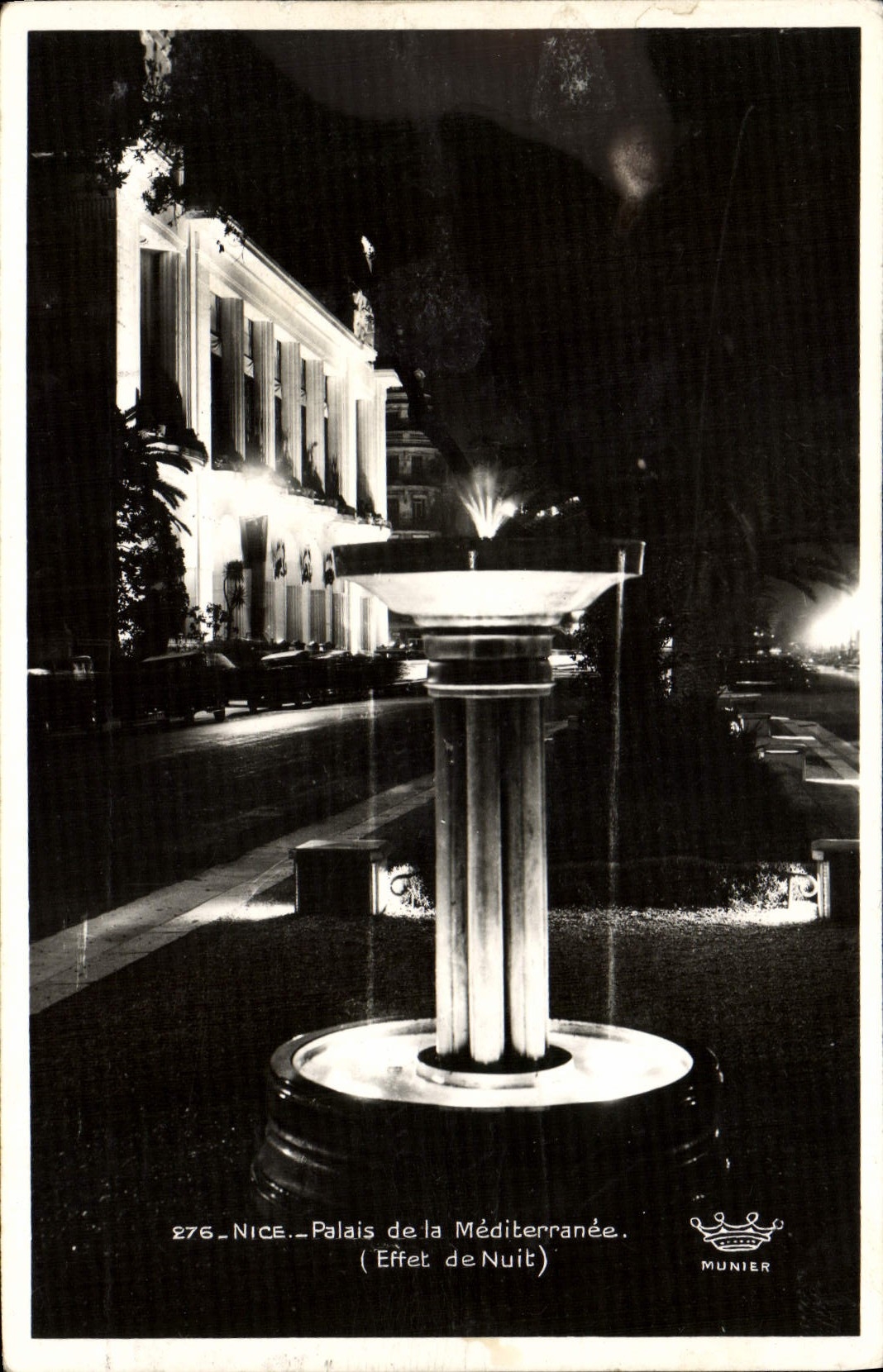 Paladar de la POSTAL de la VENDIMIA Niza del efecto mediterráneo de la noche