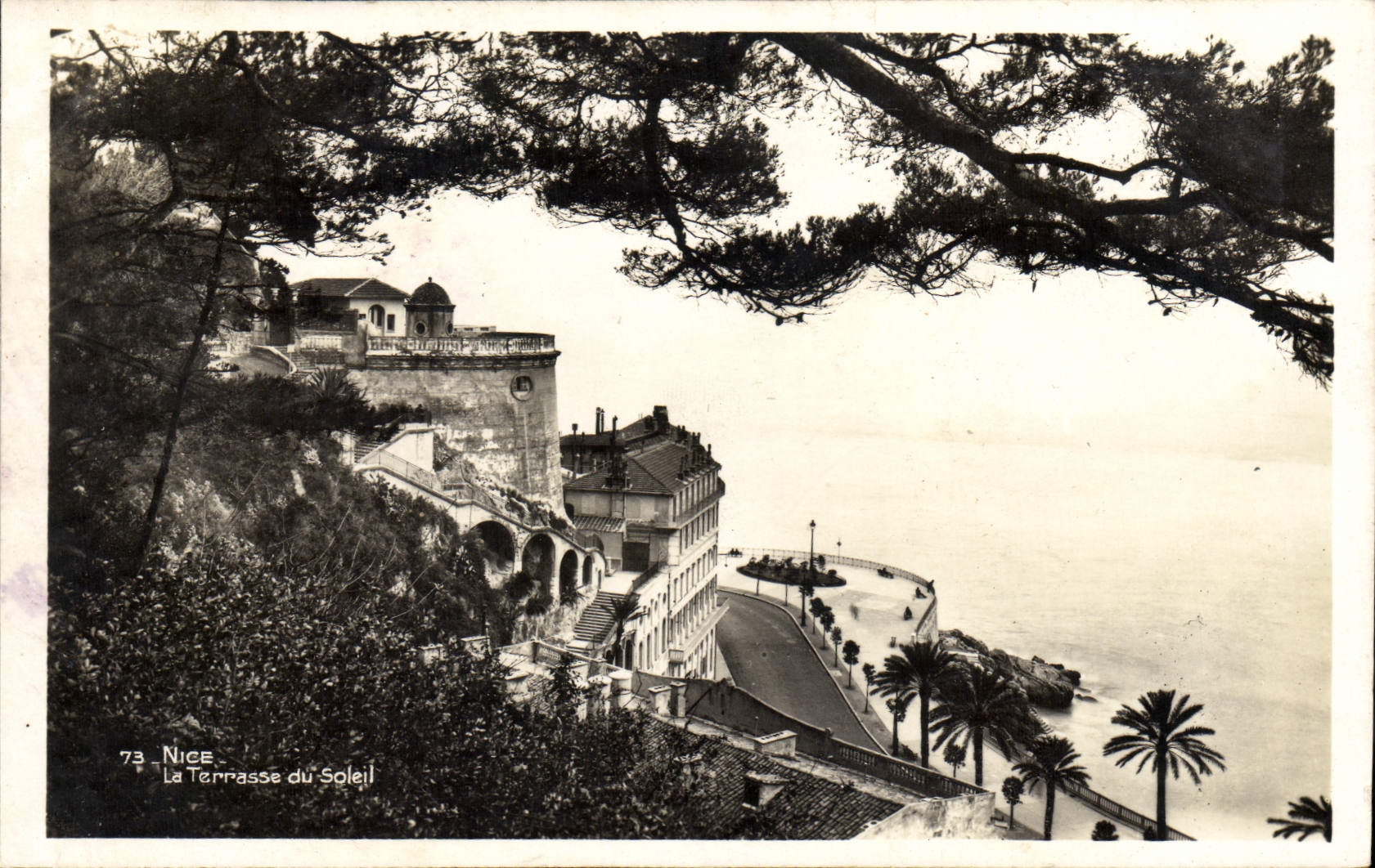 POSTAL de la VENDIMIA Niza la terraza del Sun