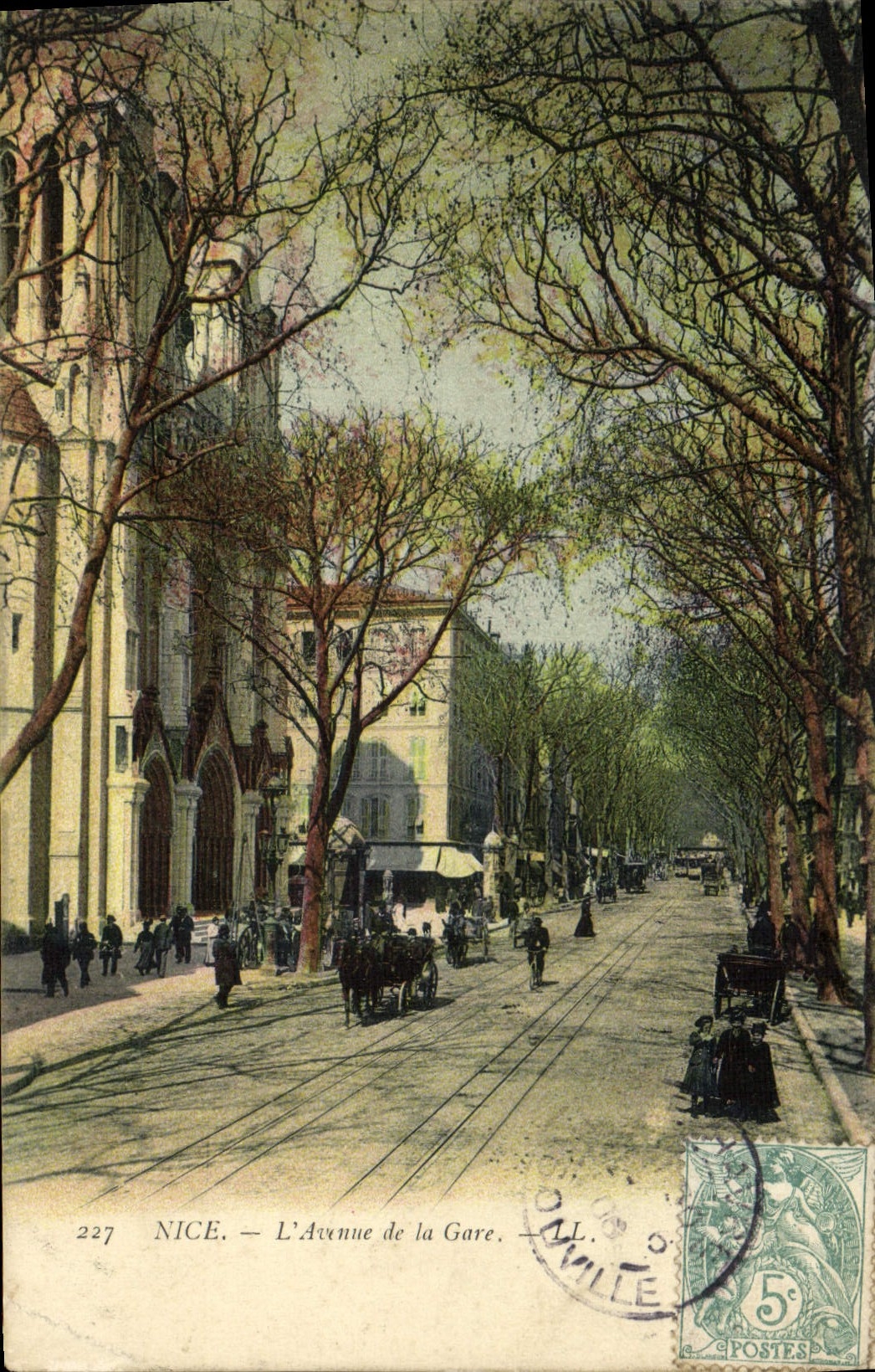 POSTAL Niza Avrenue de la VENDIMIA de la estación