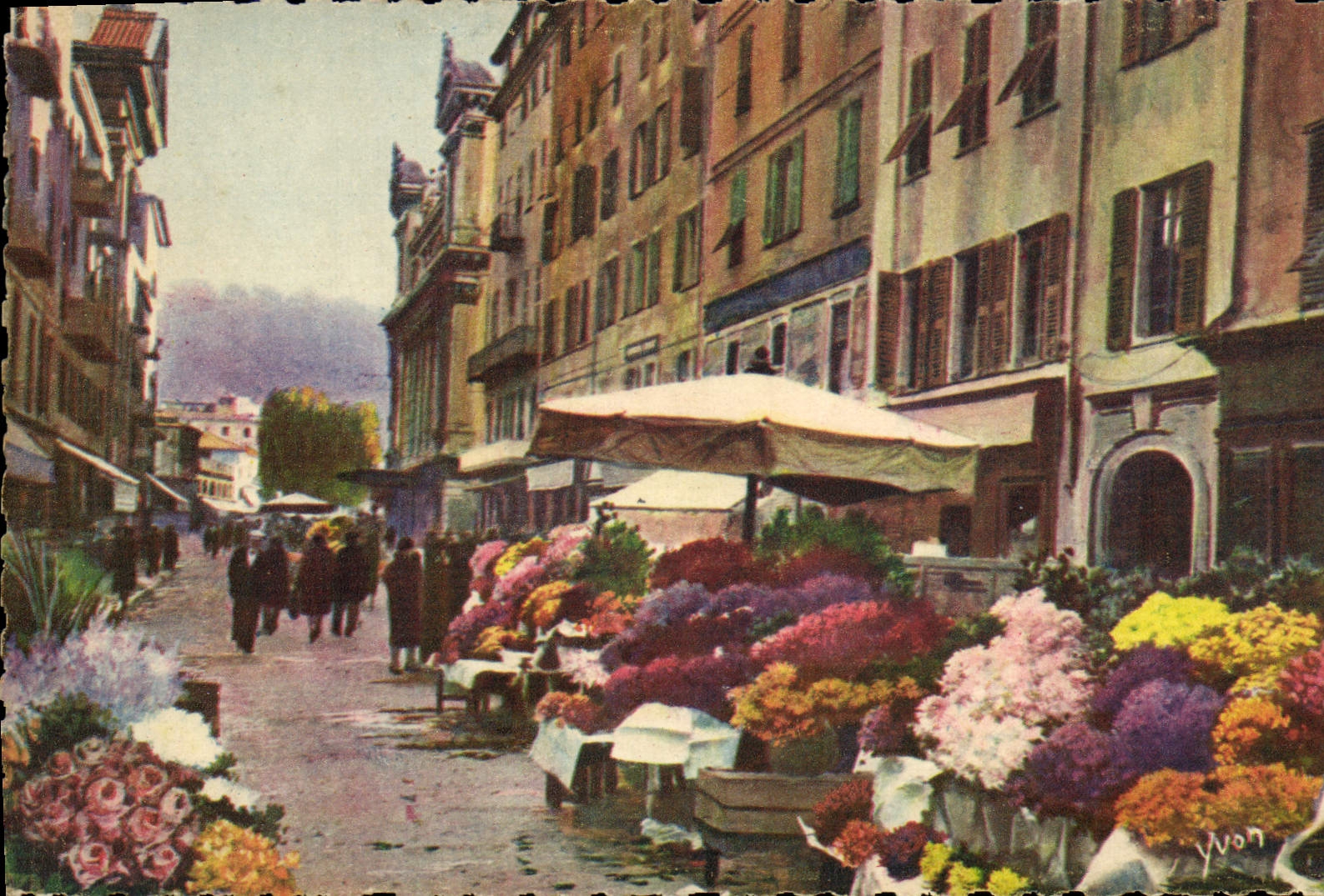 CPA Nice Le marche aux fleurs