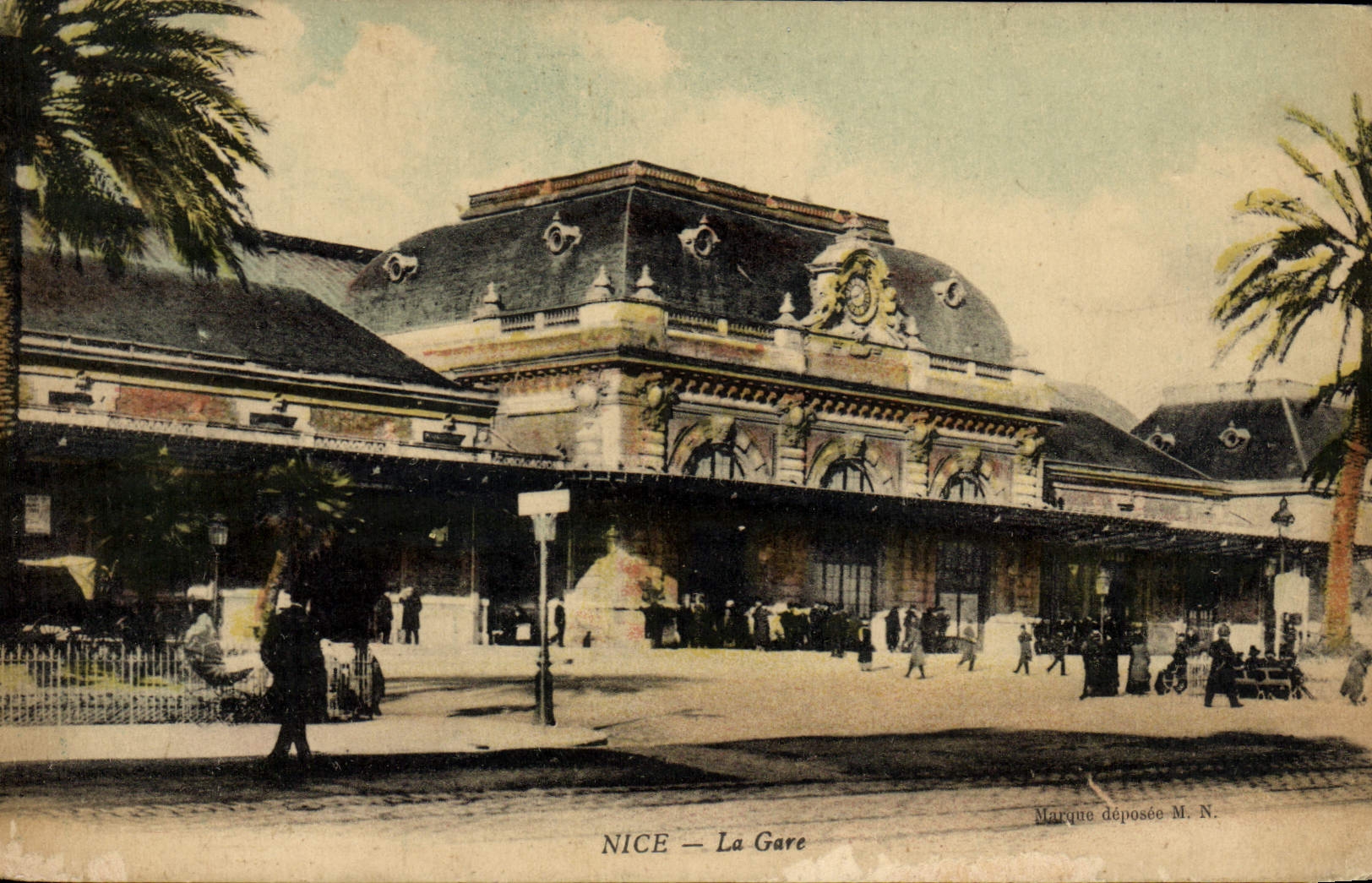 VINTAGE POSTCARD Nice Train station
