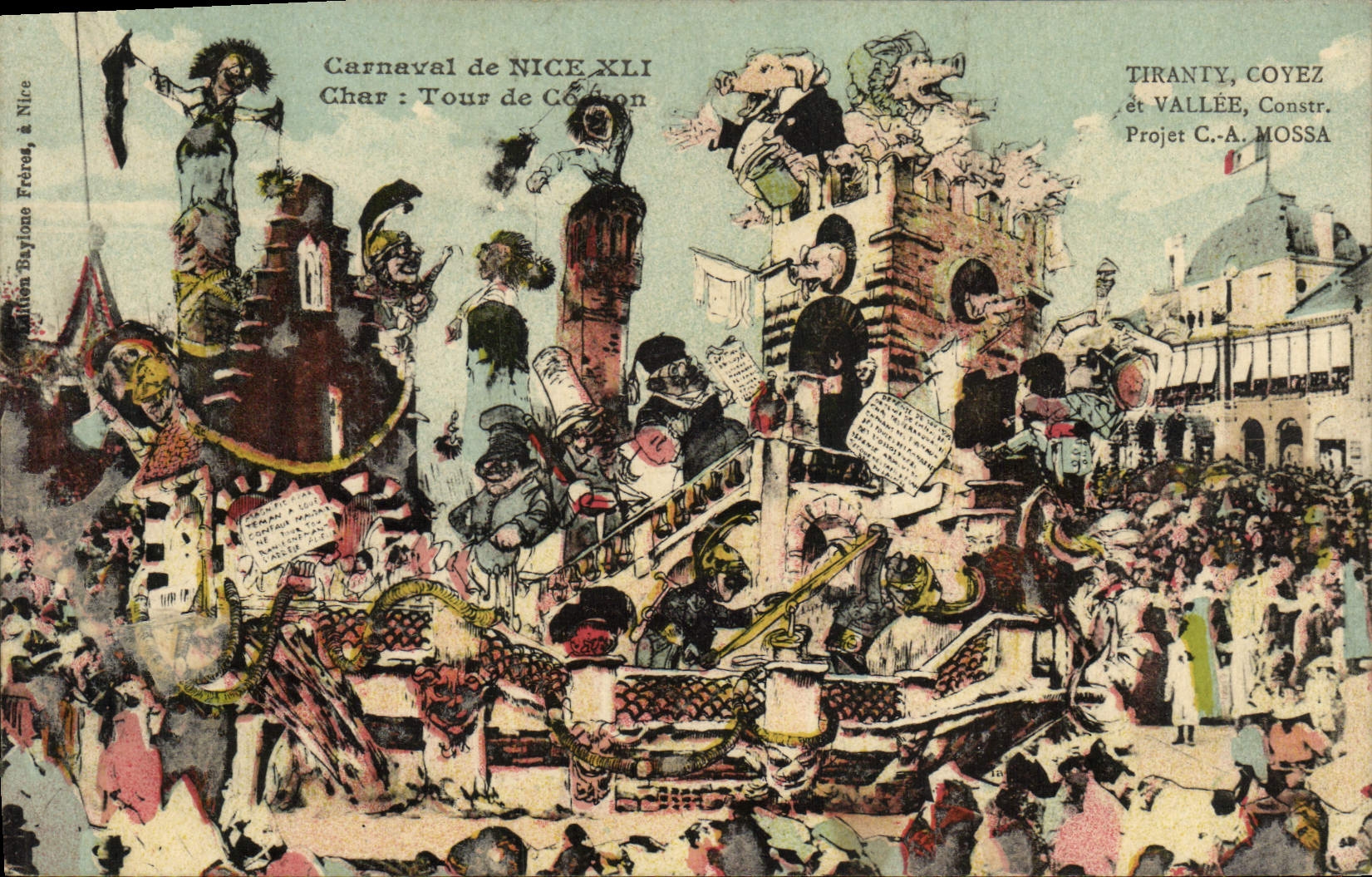 Cerdo malísimo del truco Niza del tanque del carnaval XLI de la POSTAL de la VENDIMIA