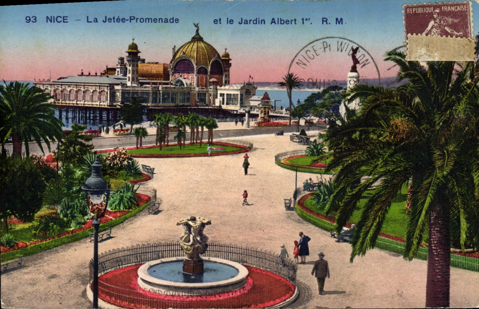 VINTAGE POSTCARD Nice Walk and the Garden Albert 1st