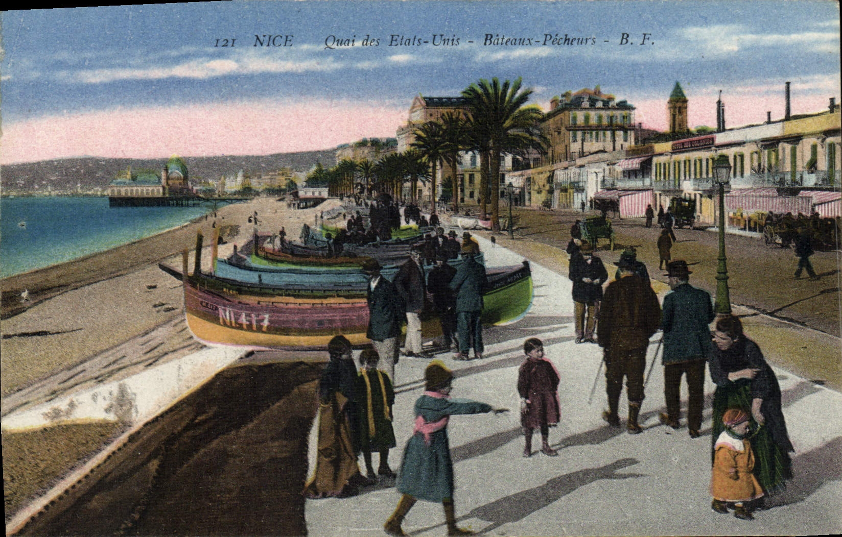 CPA Nice Quai des Etats Unis Bateaux Pecheurs