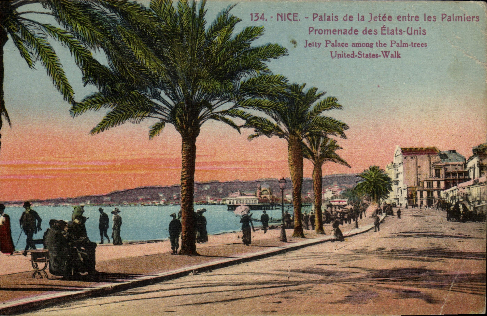 CPA Nice Palais De la Jetee Entre les Palmiers Promenade des Etats Unis 