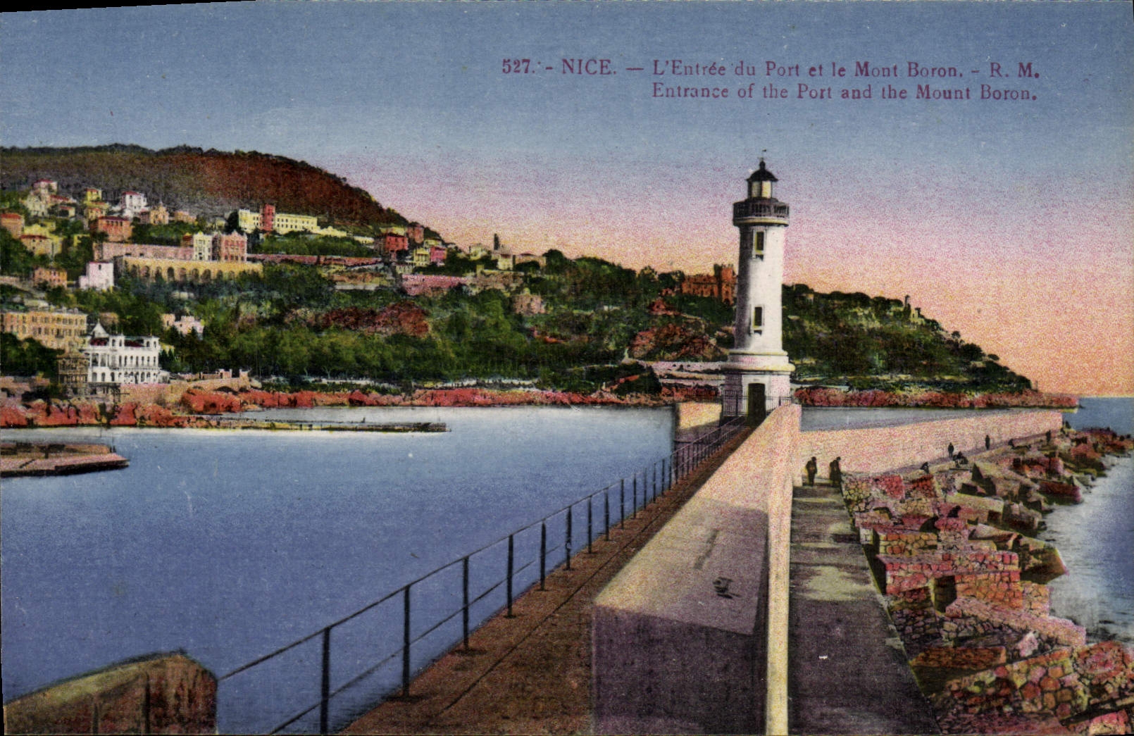 CPA Nice L'Entree du Port et le Mont Boron