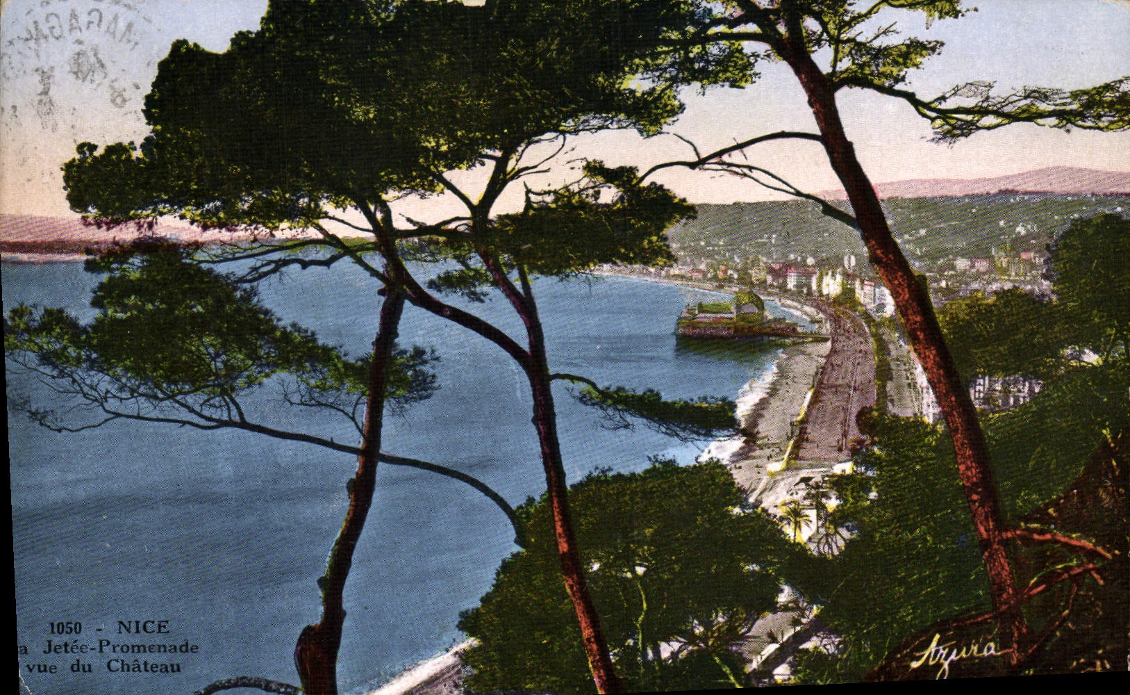 Caminata lanzada POSTAL de la VENDIMIA Niza del castillo