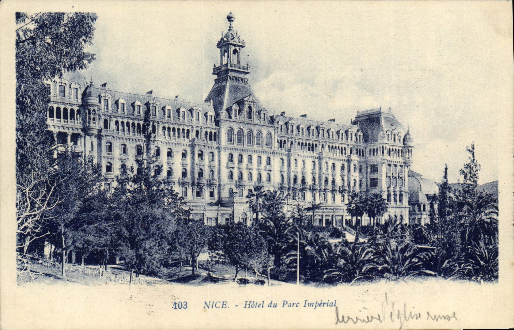 VINTAGE POSTCARD Nice Hotel of the Imperial Park