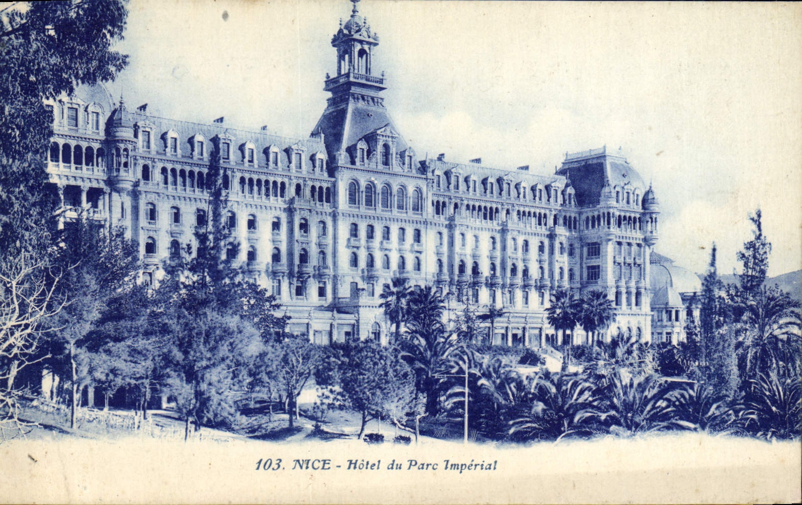 VINTAGE POSTCARD Nice Hotel of the Imperail Park