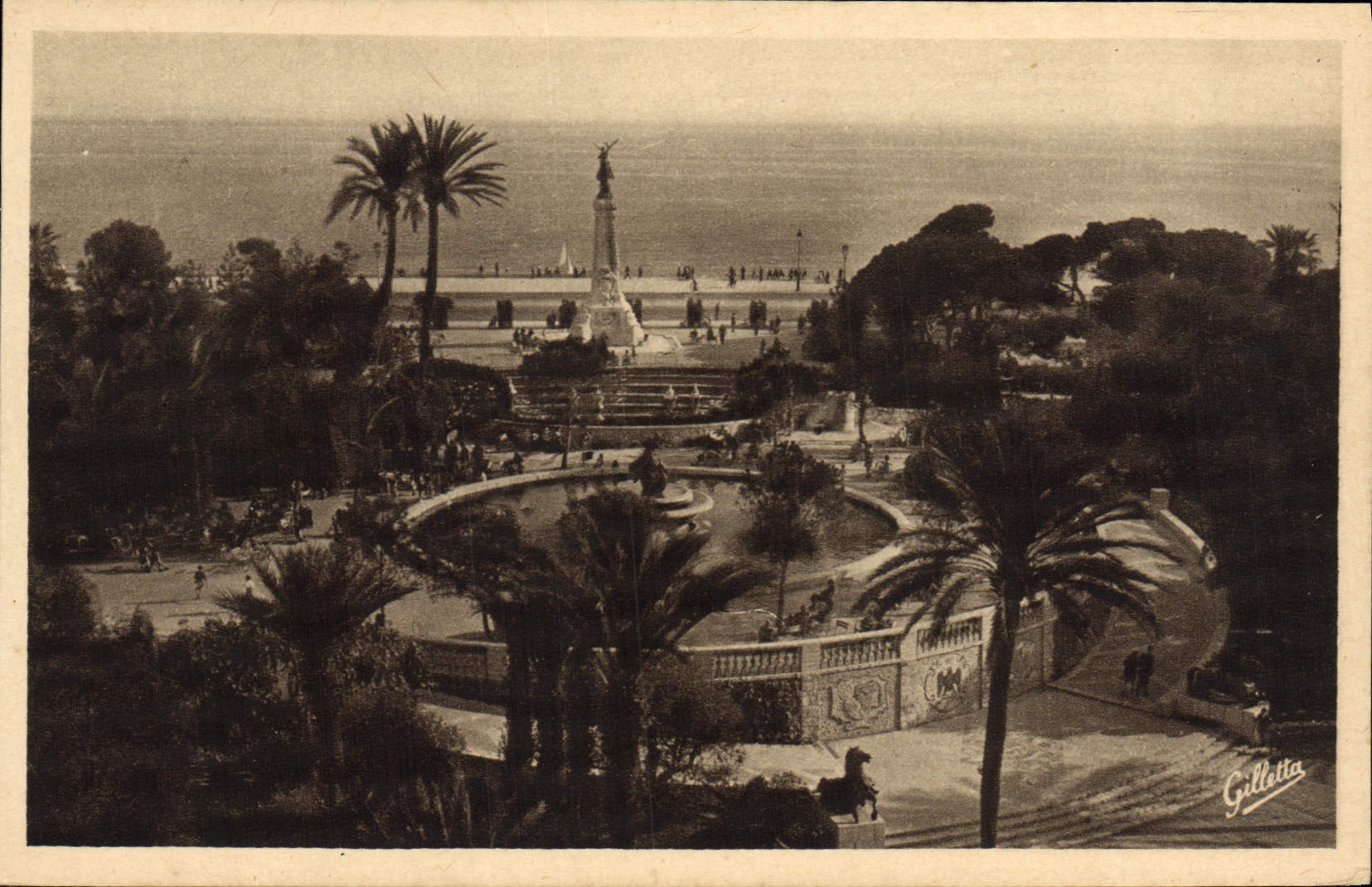 VINTAGE POSTCARD Nice the new Gardens Albert 1st