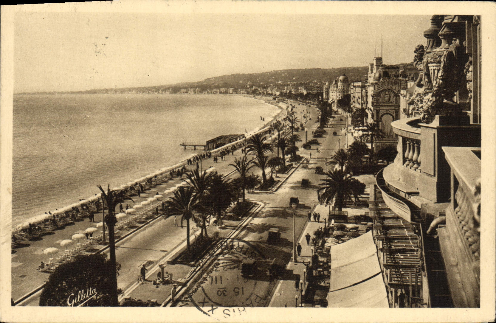 VINTAGE POSTCARD Overall picture Nice of the Walk of the English