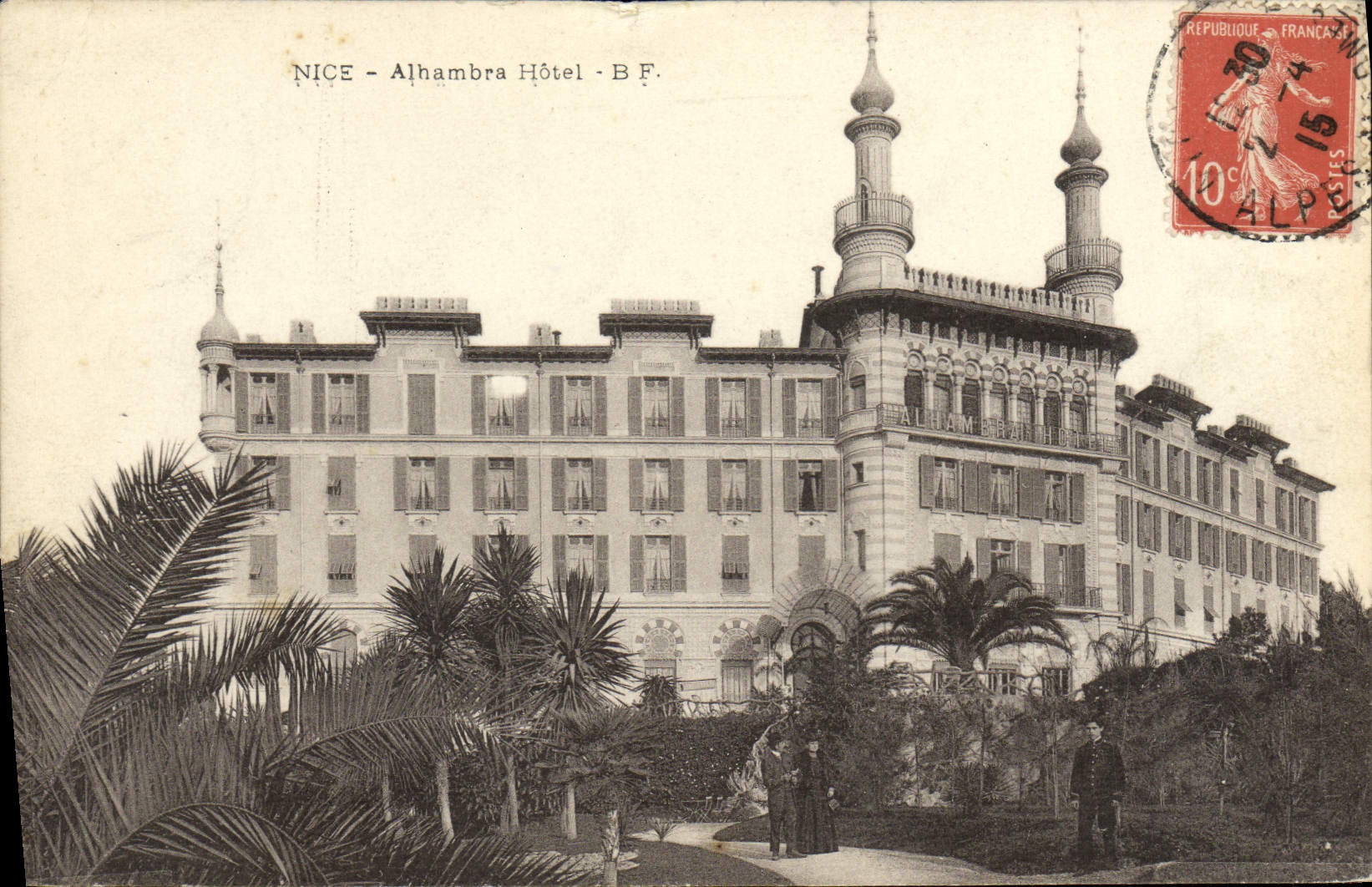 VINTAGE POSTCARD Nice Alhambra Hotel