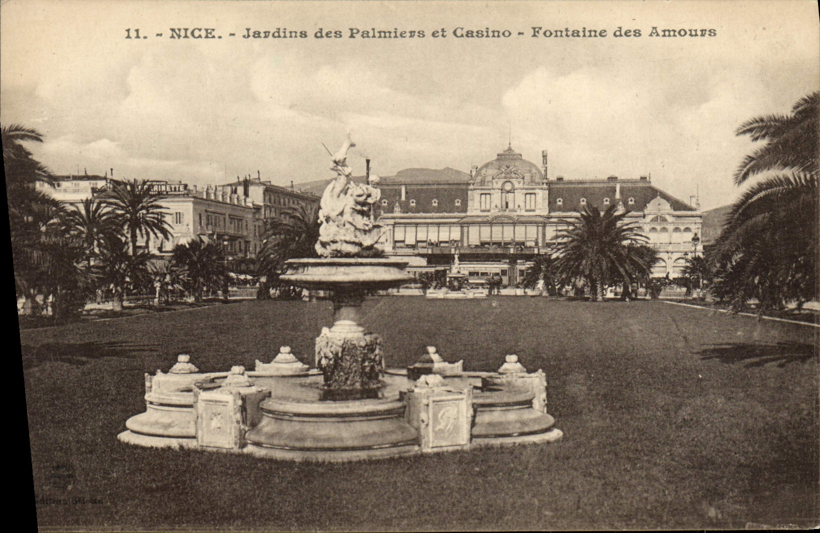 CPA Nice Jardins des Palmiers et Casino Fontaine des Amours 