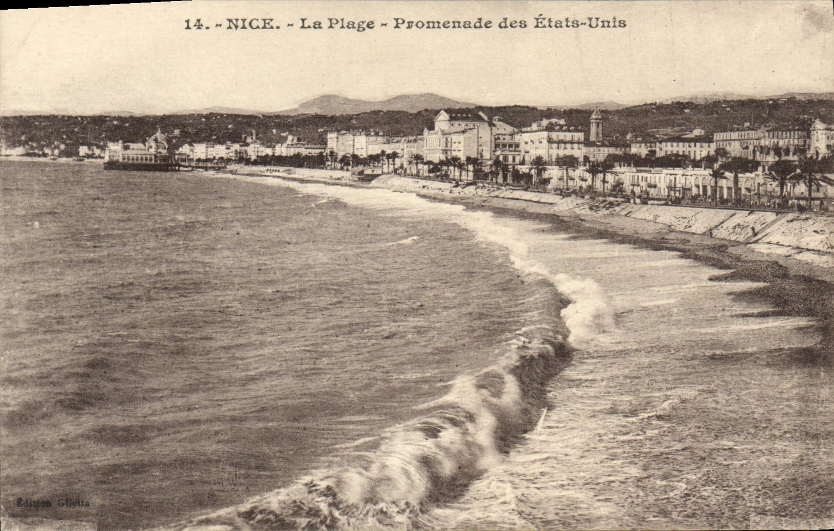 VINTAGE POSTCARD Nice the Beach Walk of the United States
