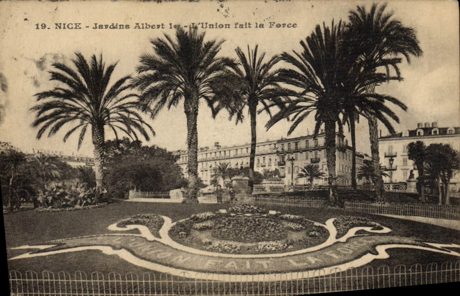 CPA Nice Jardins Albert 1er et L'Union fait la Force