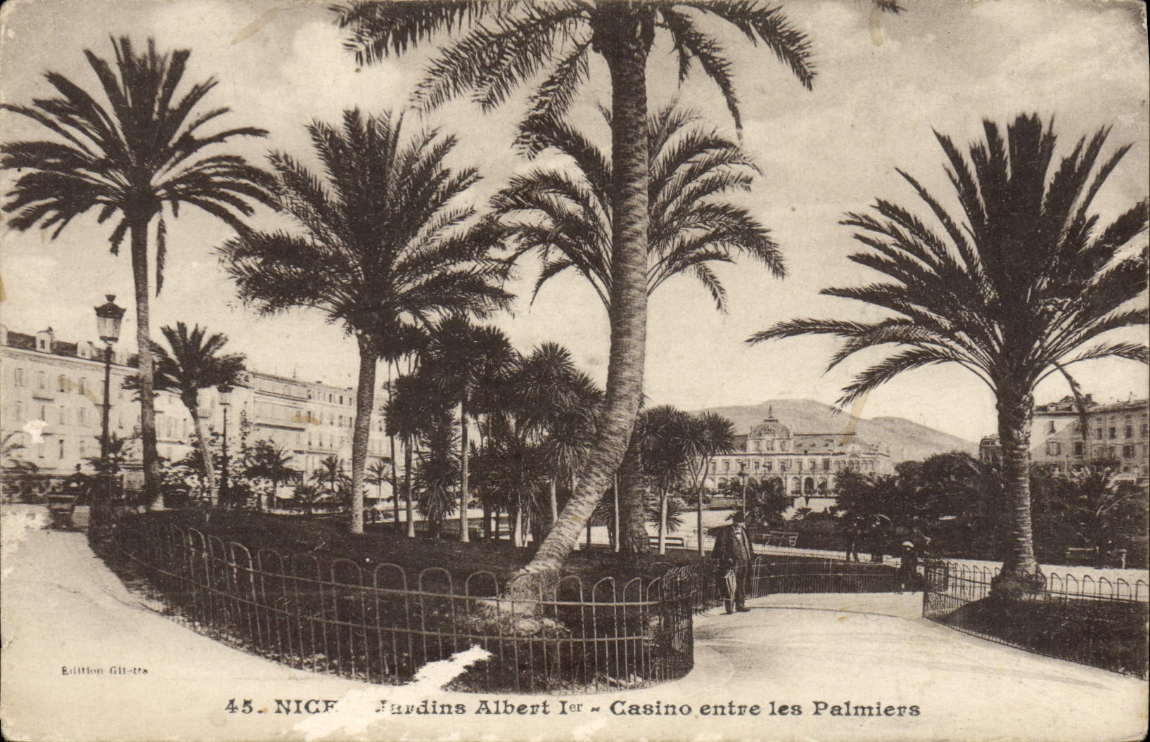VINTAGE POSTCARD Nice Jardins Albert L er Casino enters the Palm trees