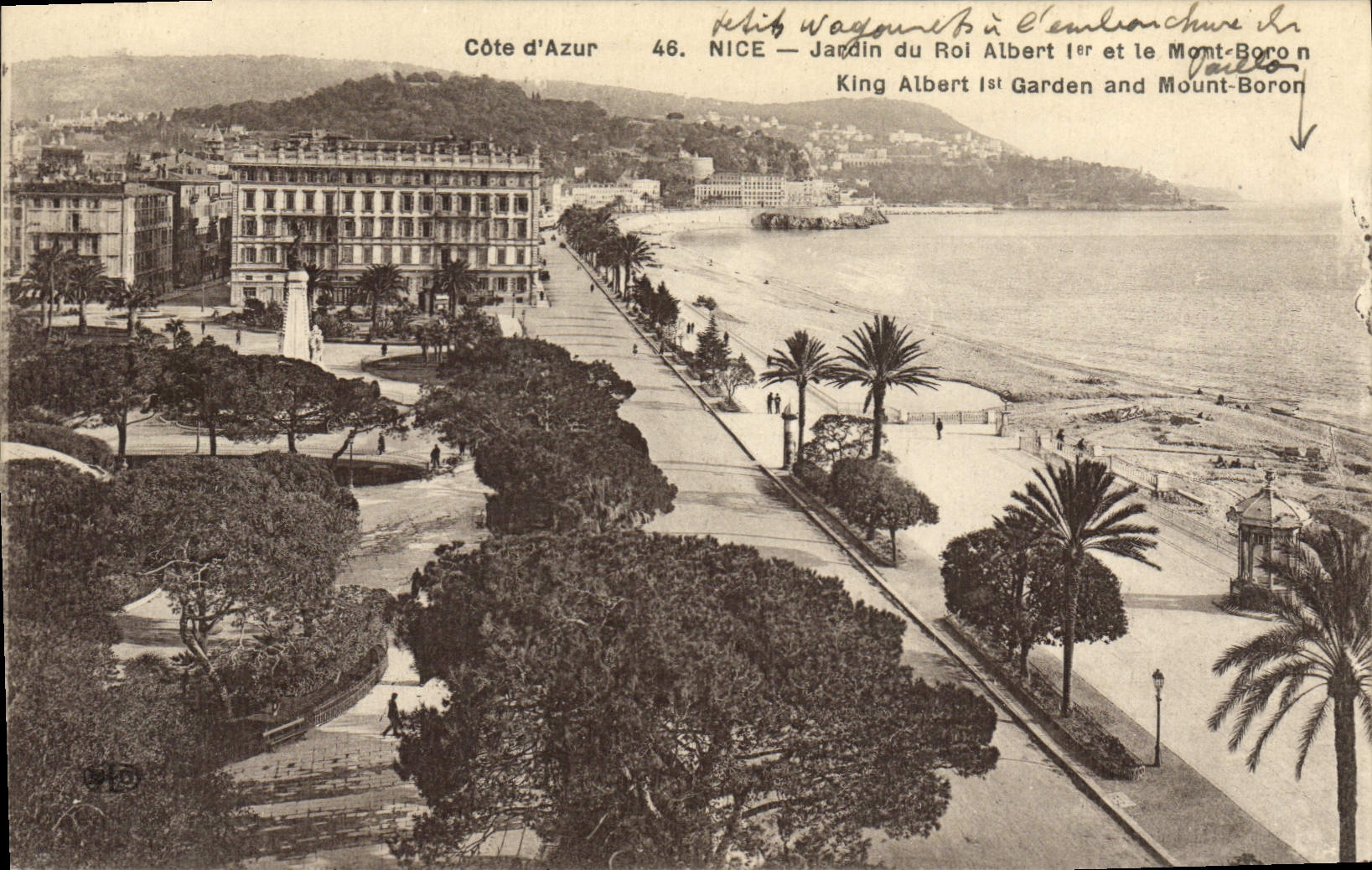 CPA Nice Jardin du Roi Albert 1er et le Mont Boron