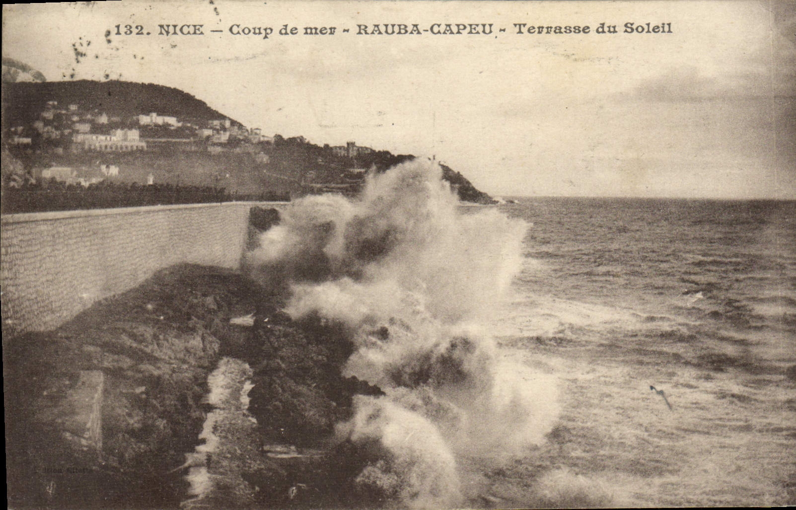 CPA Nice Coup de Mer Rauba Capeu Terrasse du Soleil 