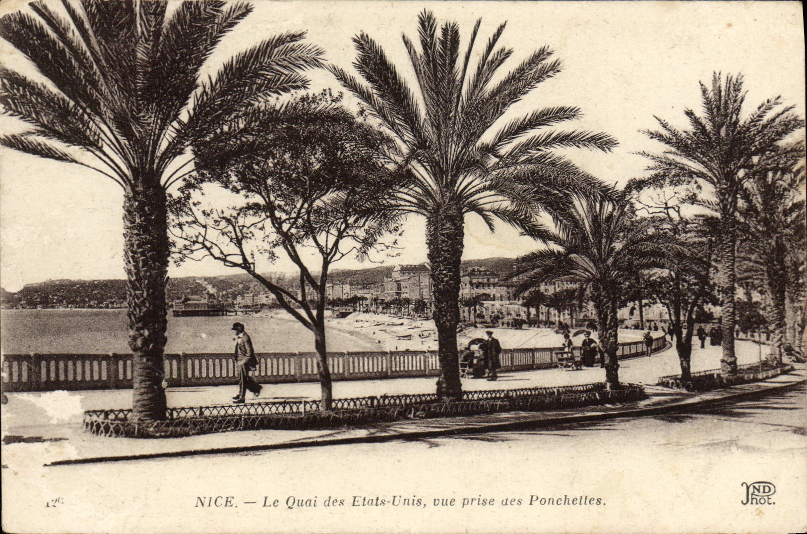 VINTAGE POSTCARD Nice the Quay of the United States Seen from of Ponchelles