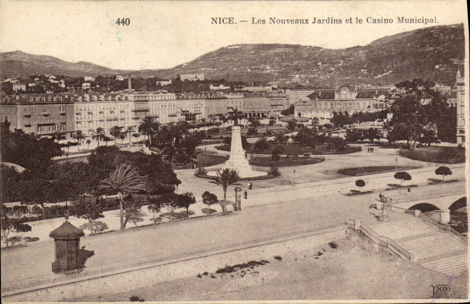 VINTAGE POSTCARD Nice New Gardens and Municipal Csino