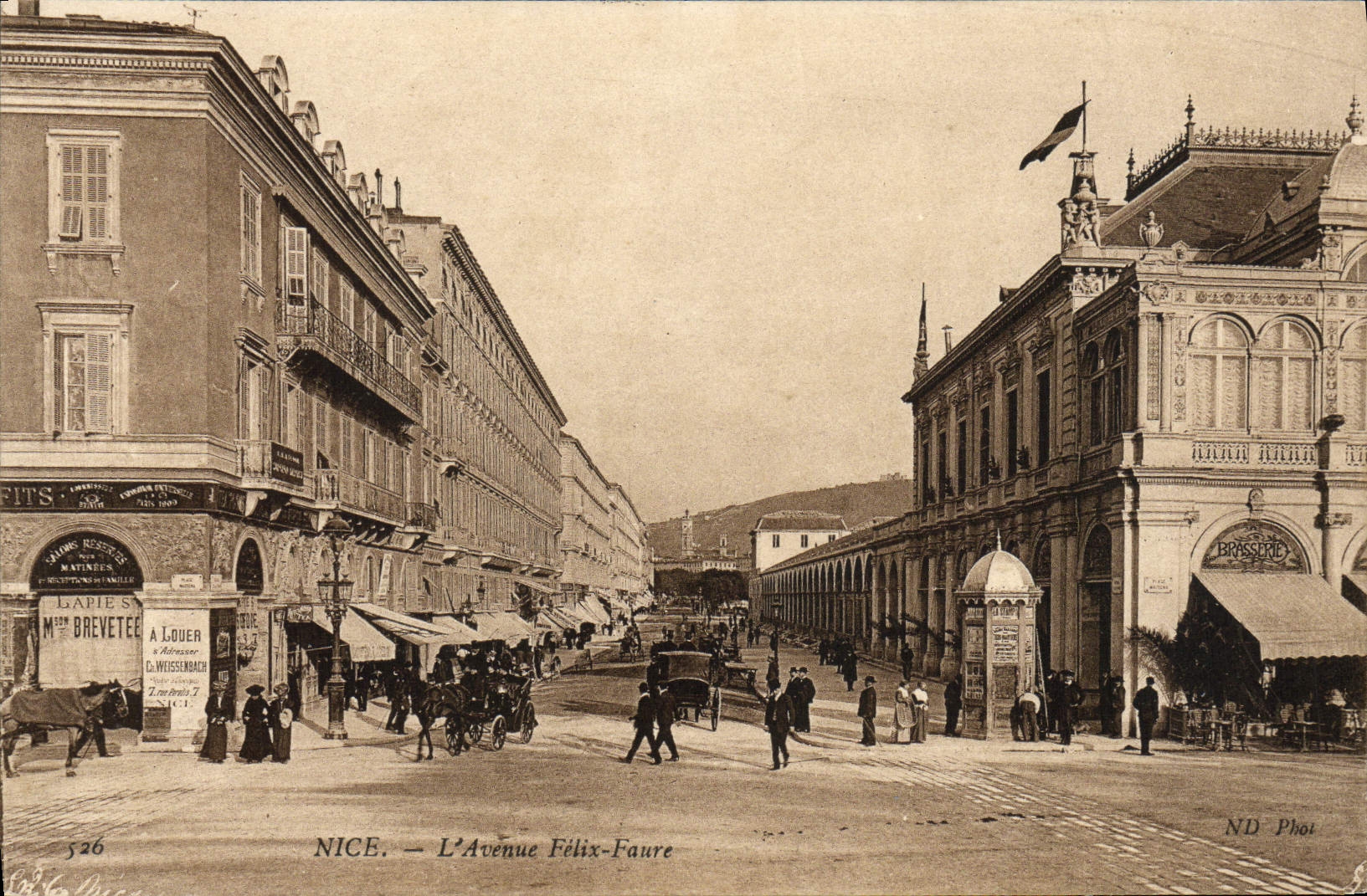 VINTAGE POSTCARD Nice the Avenue Felix Faure