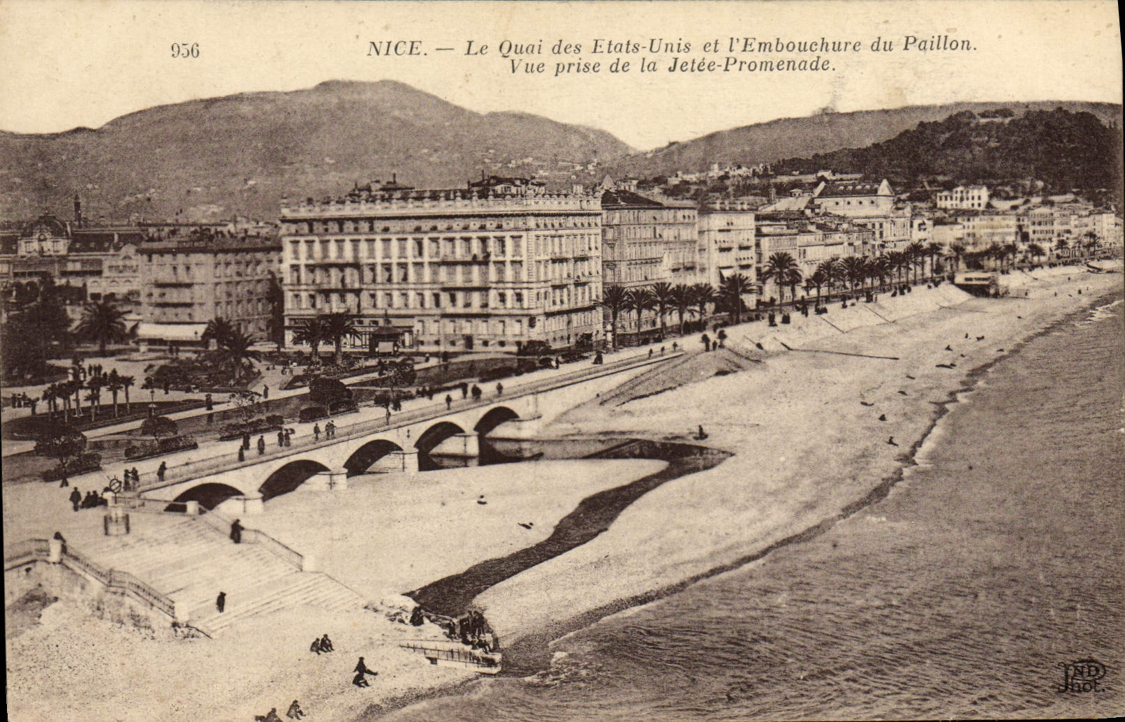 CPA Nice Le Qaui des Etats Unis et L'Embouchure du Paillon Vue prise de la jetee promenade