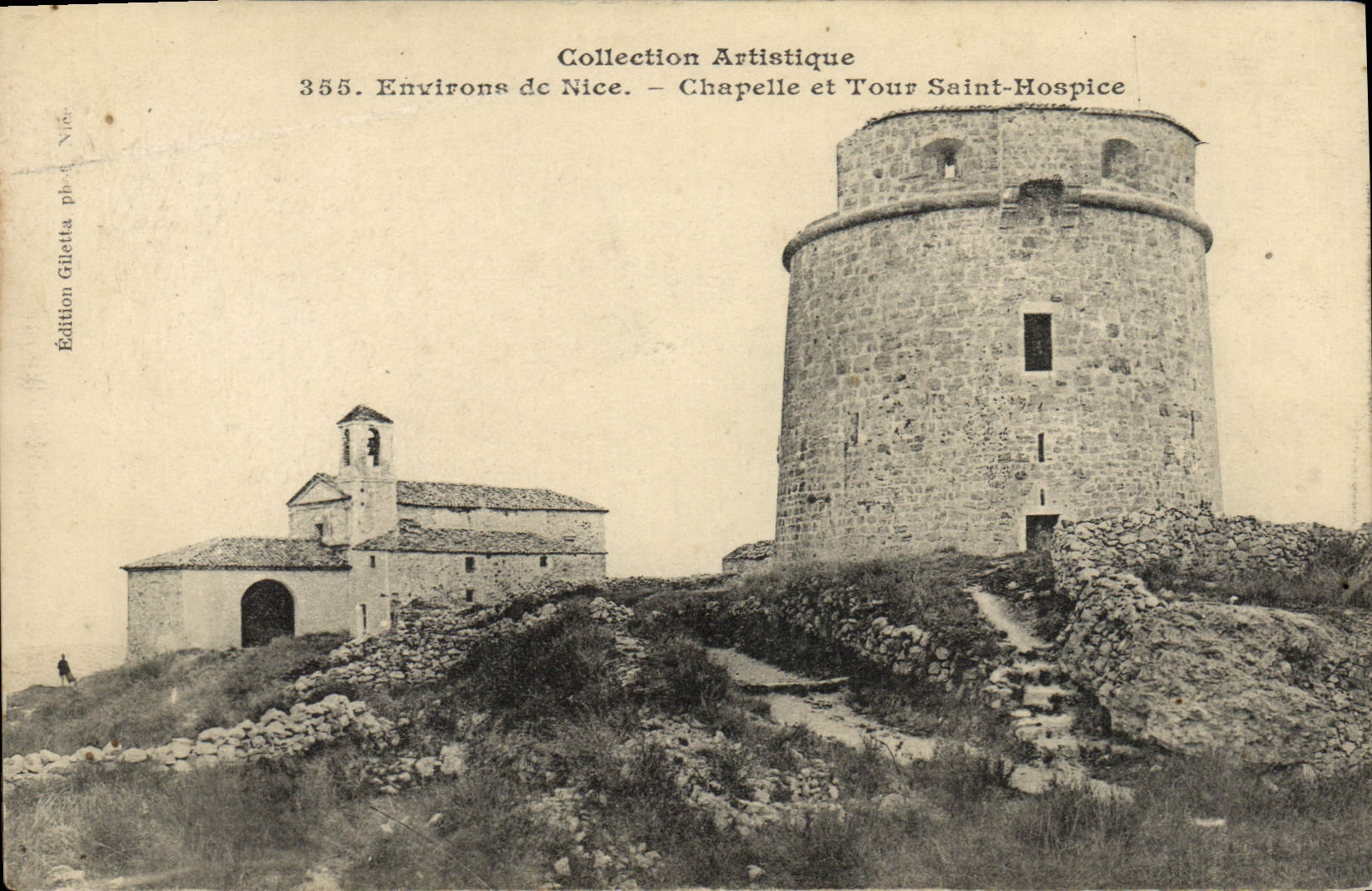 Alrededores de la POSTAL de la VENDIMIA Niza de la cámara acorazada y del hogar de vieja gente santo de la vuelta