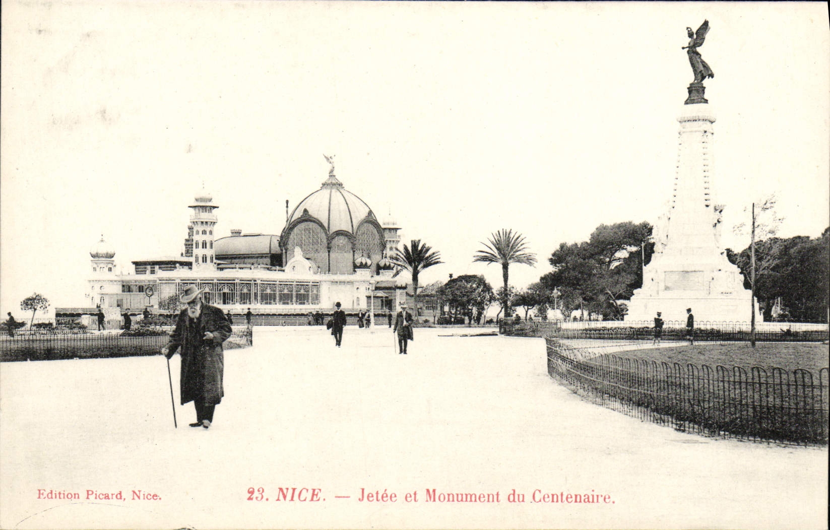 VINTAGE POSTCARD Thrown Nice and Monument of the Centenary