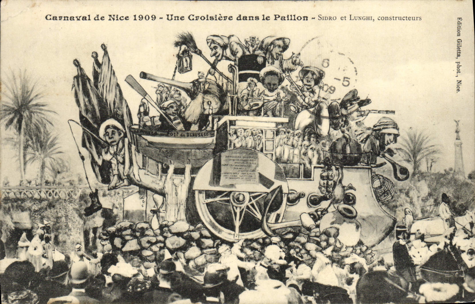 VINTAGE POSTCARD Carnival of Nice a cruising in the Spangle