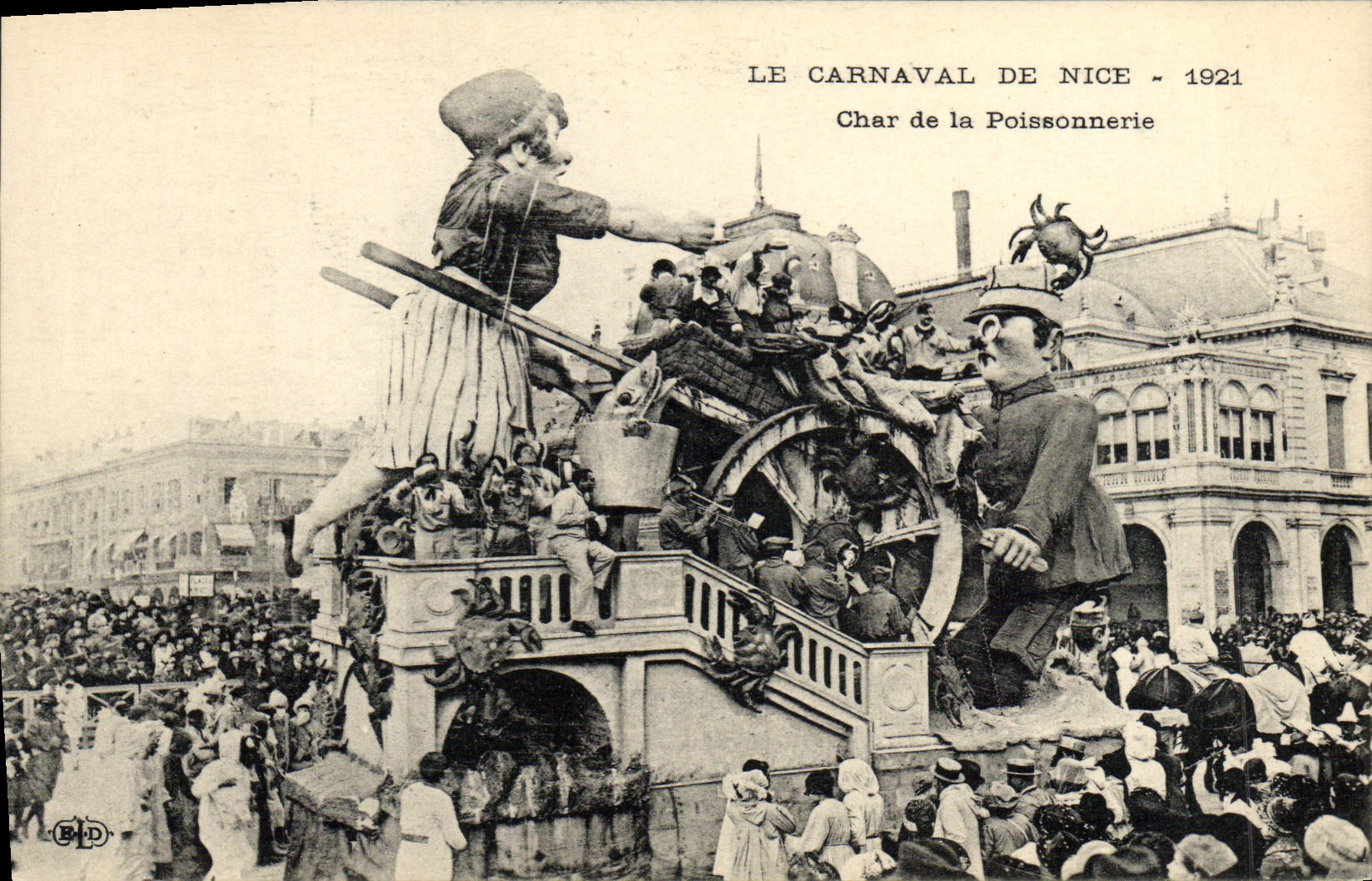 La POSTAL de la VENDIMIA el carnaval Niza del tanque de los pescados hace compras