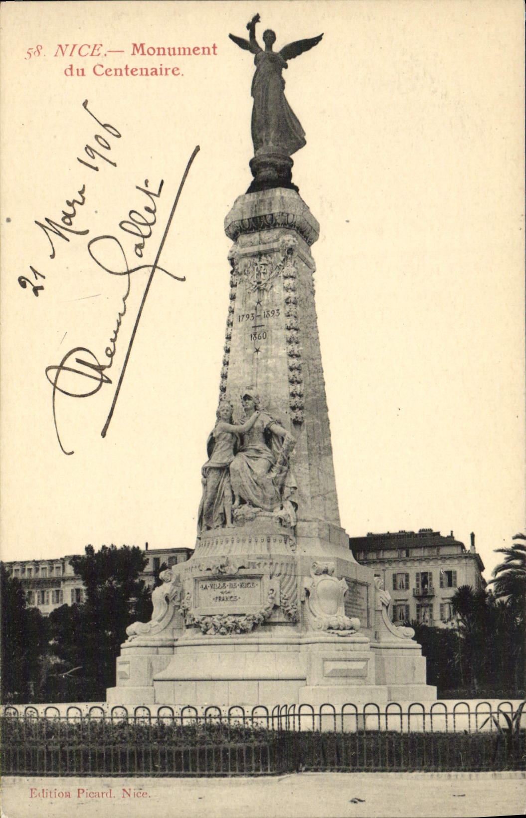 CPA Nice Monument du Centenaire