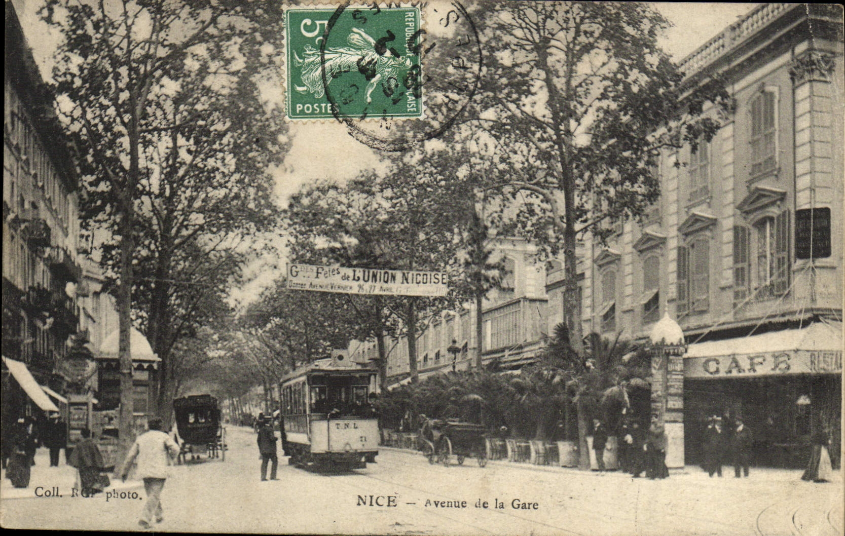 CPA Nice Avenue de la Gare Tramway