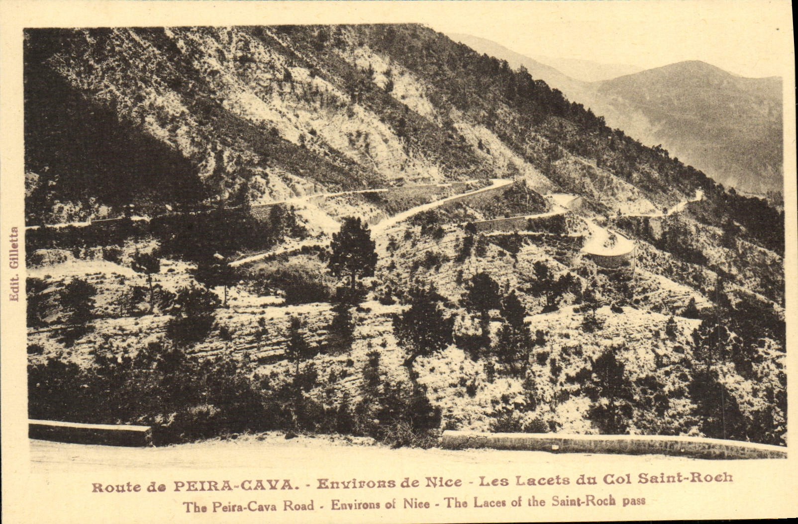 CPA Route de Peira Cava Environs d Nice Les Lacets du Col Saint Roch
