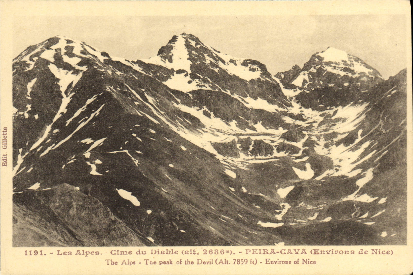 La POSTAL de la VENDIMIA el Cime de las montan@as del diablo de Peira minó alrededores de Niza