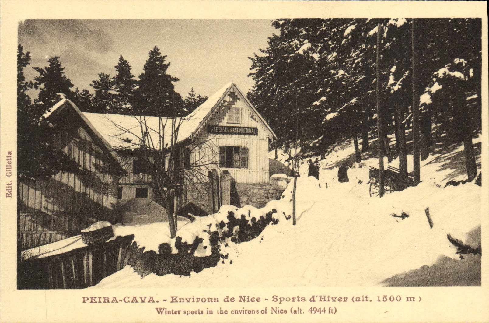 CPA Peira Cava Environs de Nice Sports d'Hiver Restaurant national