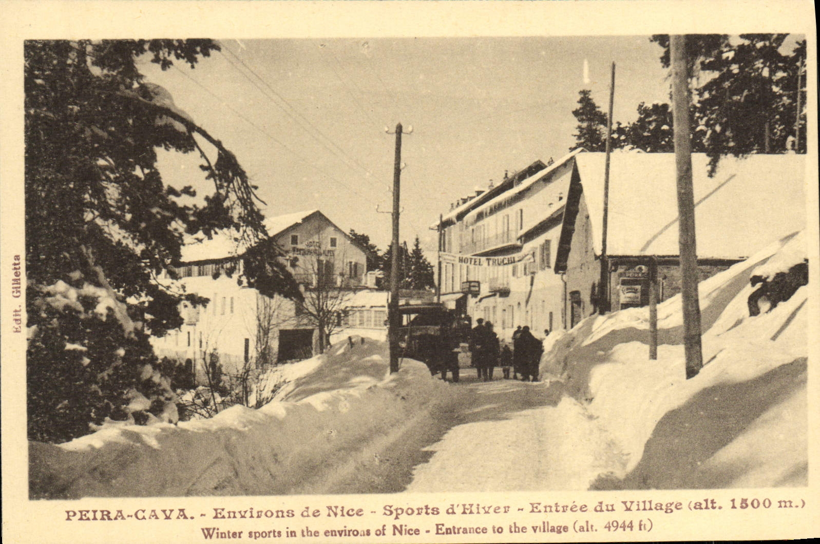 CPA Peira Cava Environs de Nice Sports d'Hiver Entree du Village