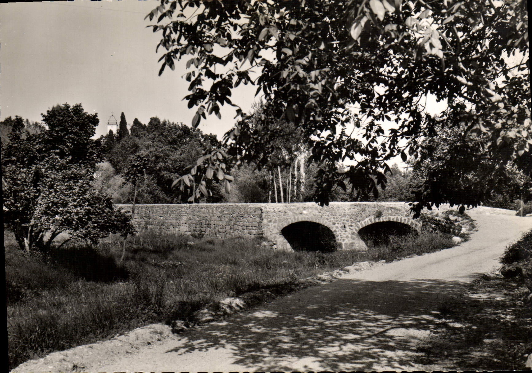 POSTAL MODERNA pinos de Roqueport el puente viejo y la iglesia de Notre Dame