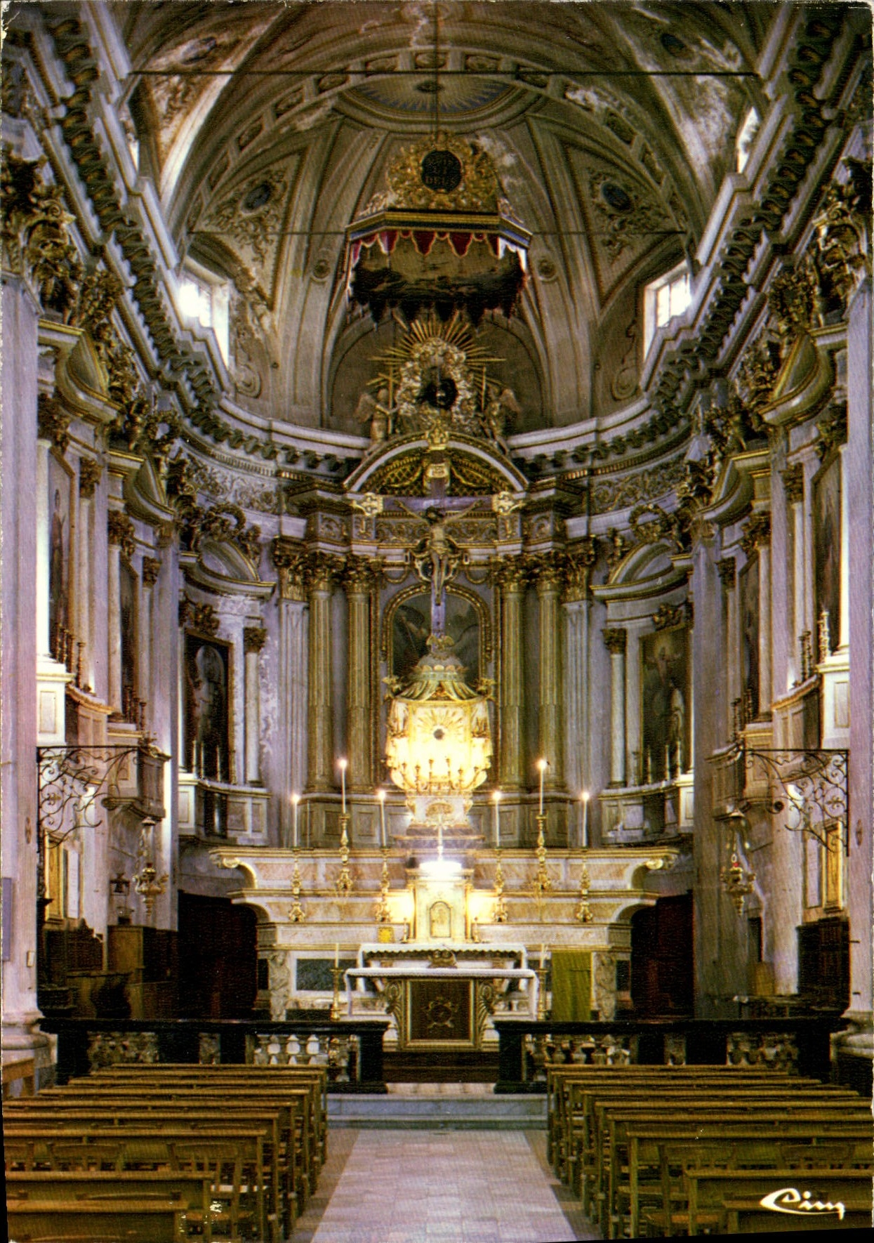 MODERN CARD Interior Sospel of the church St Michel