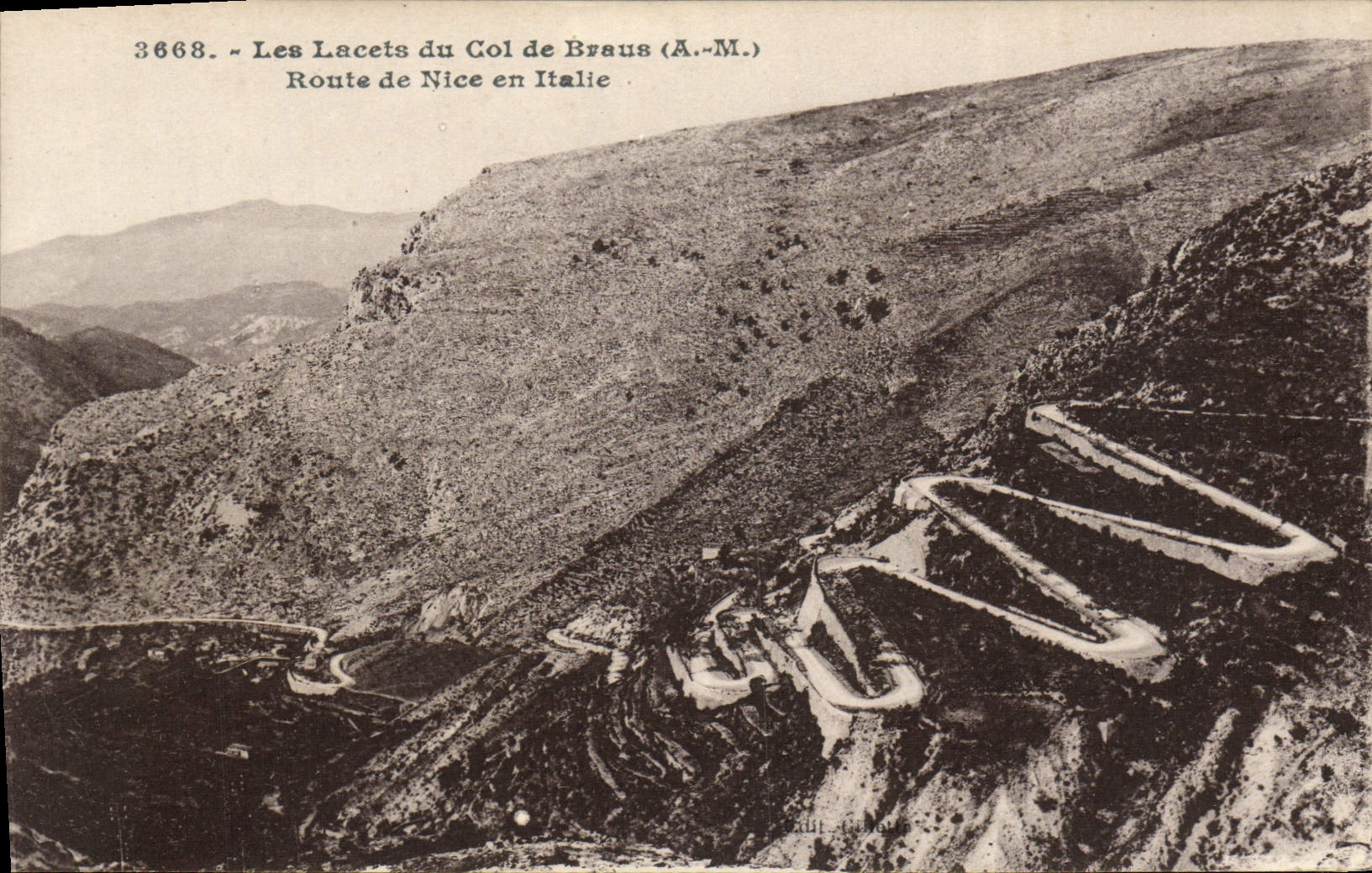 CPA Les Lacets du Col de Braus Route de Nice en Italie