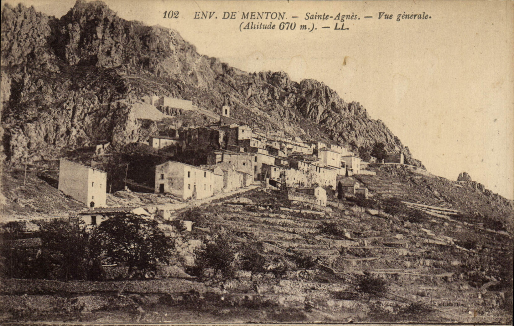 CPA Environs de Menton Sainte Agnes Vue Generale