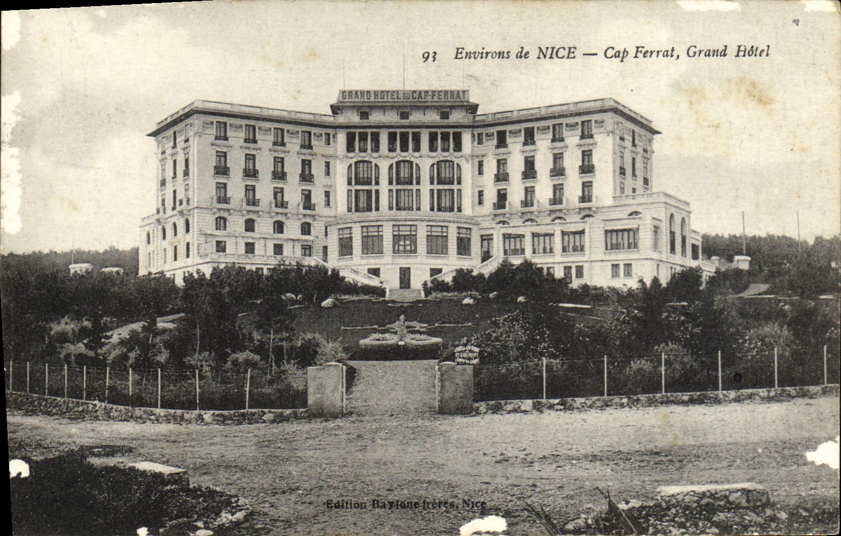 VINTAGE POSTCARD Surroundings of Nice Cape Tag Large Hotel