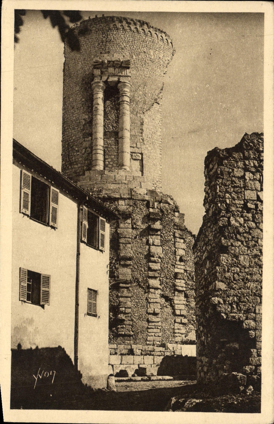 VINTAGE POSTCARD La Turbie Street Pertinay