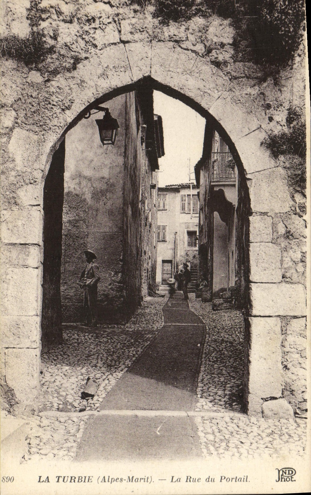 VINTAGE POSTCARD La Turbie the Street of the Gate