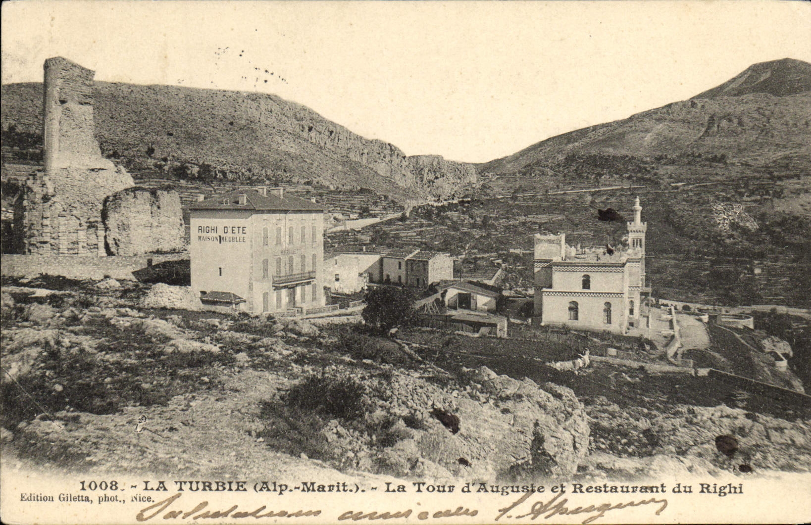 CPA La Turbie Tour d'Auguste et restaurant du Righi