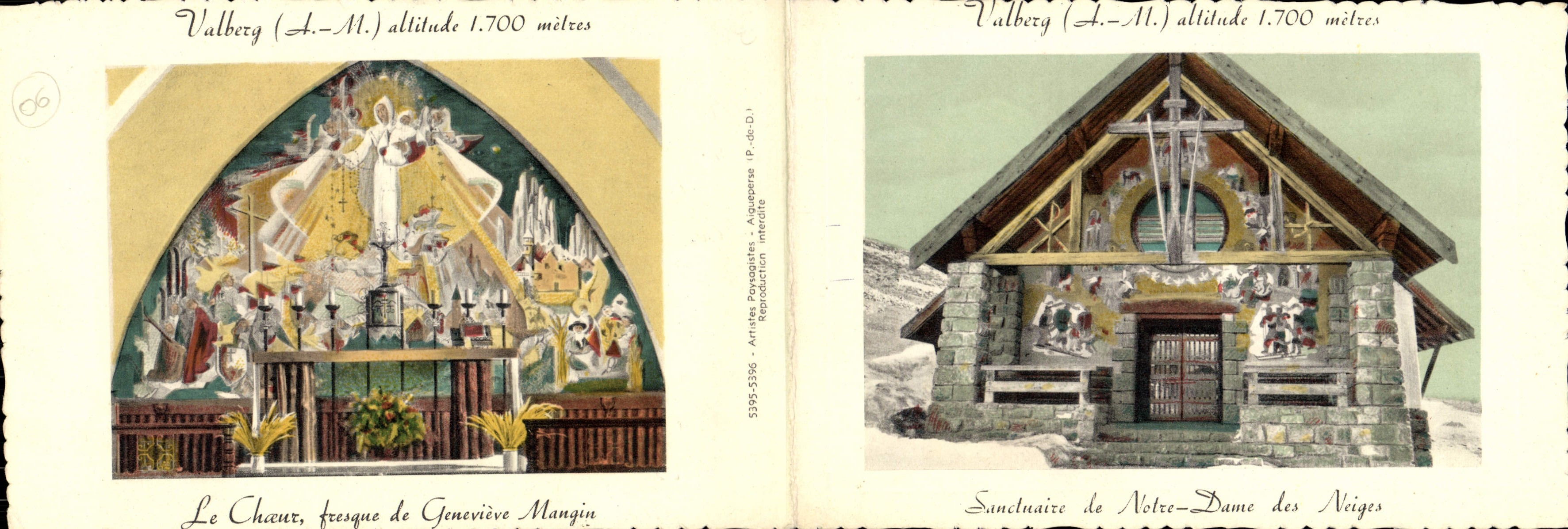 POSTAL MODERNA santuario de Valberg de Notre Dame de nieves