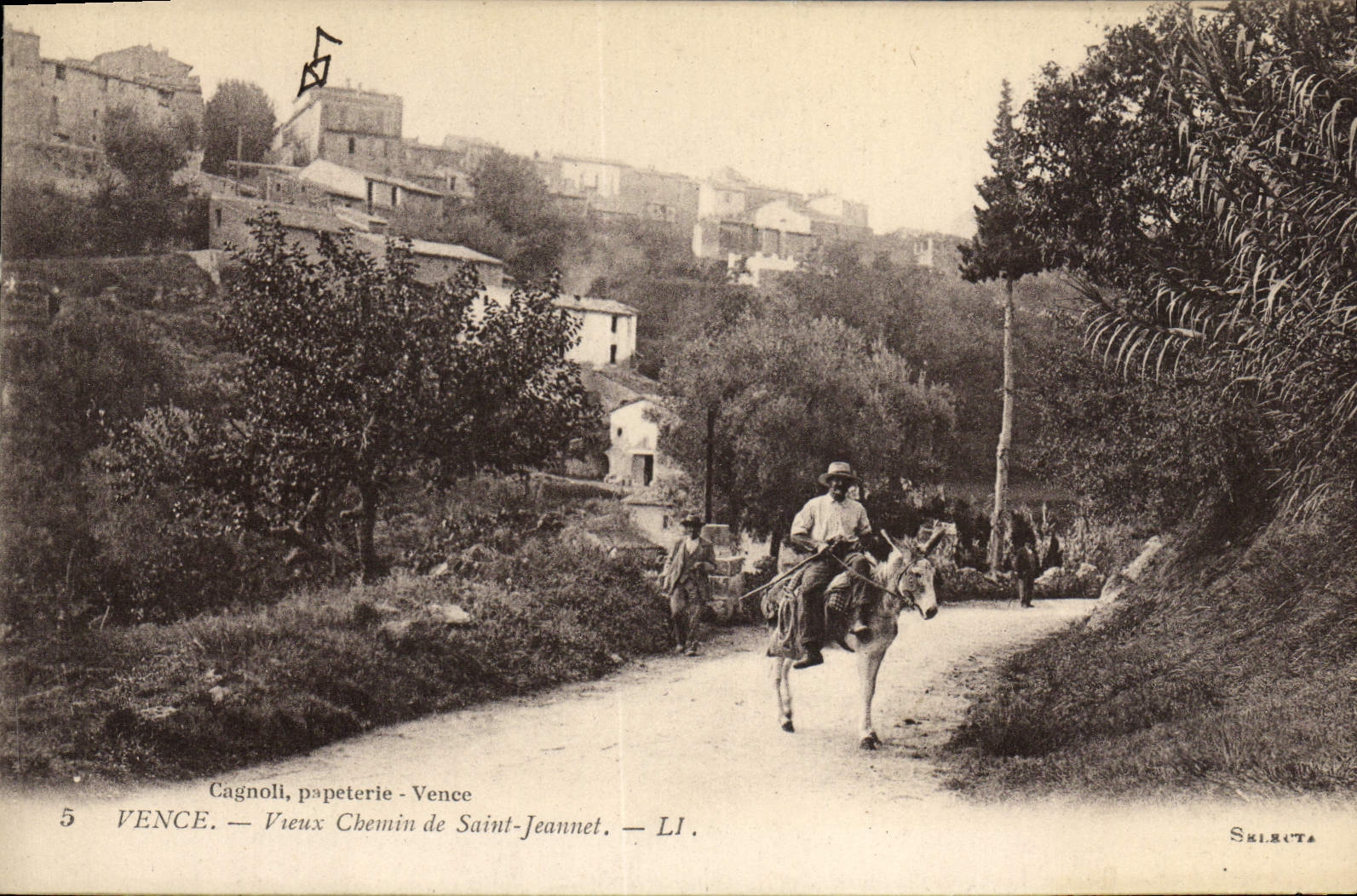 Manera de Vence de la POSTAL de la VENDIMIA vieja Saint de mula del asno de Jeannet
