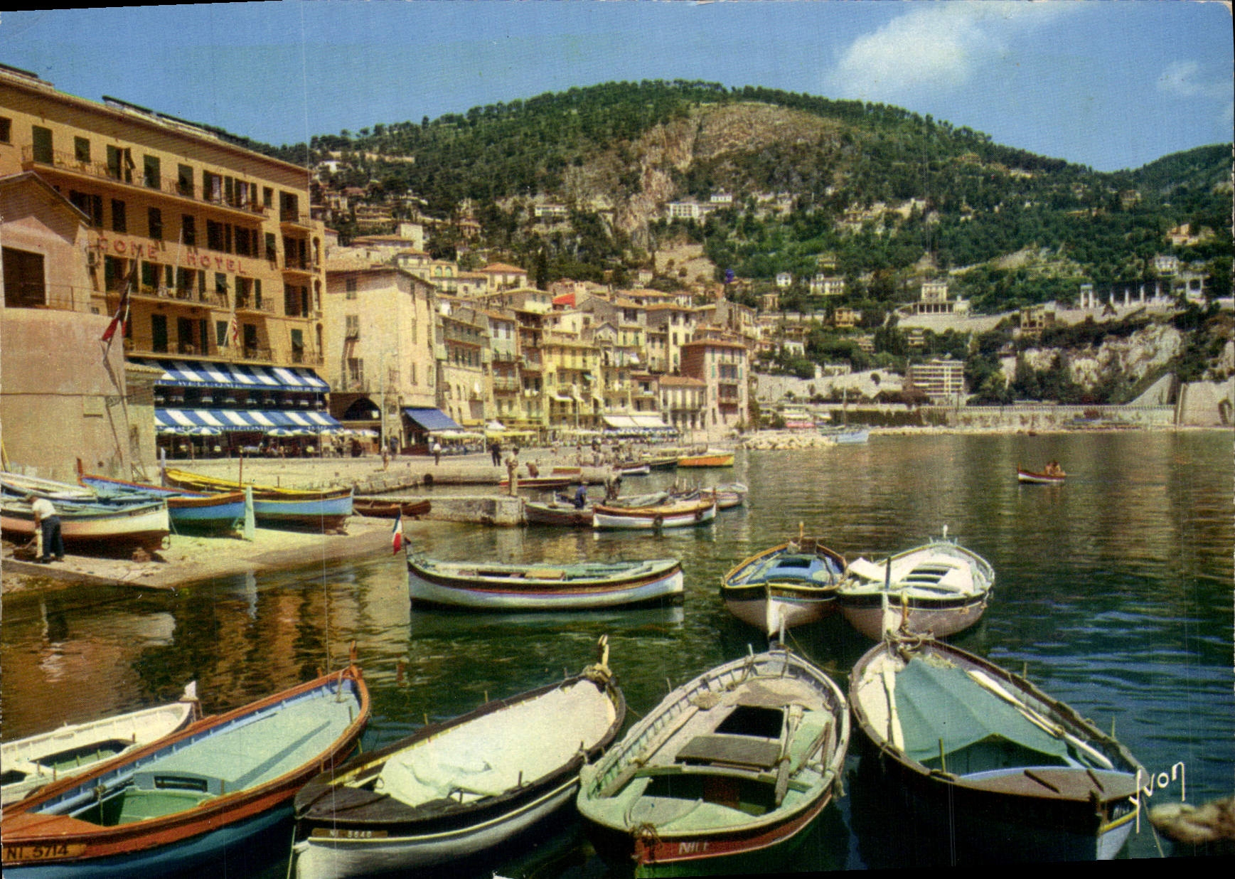 MODERN CARD Villefranche On Sea the port Boats