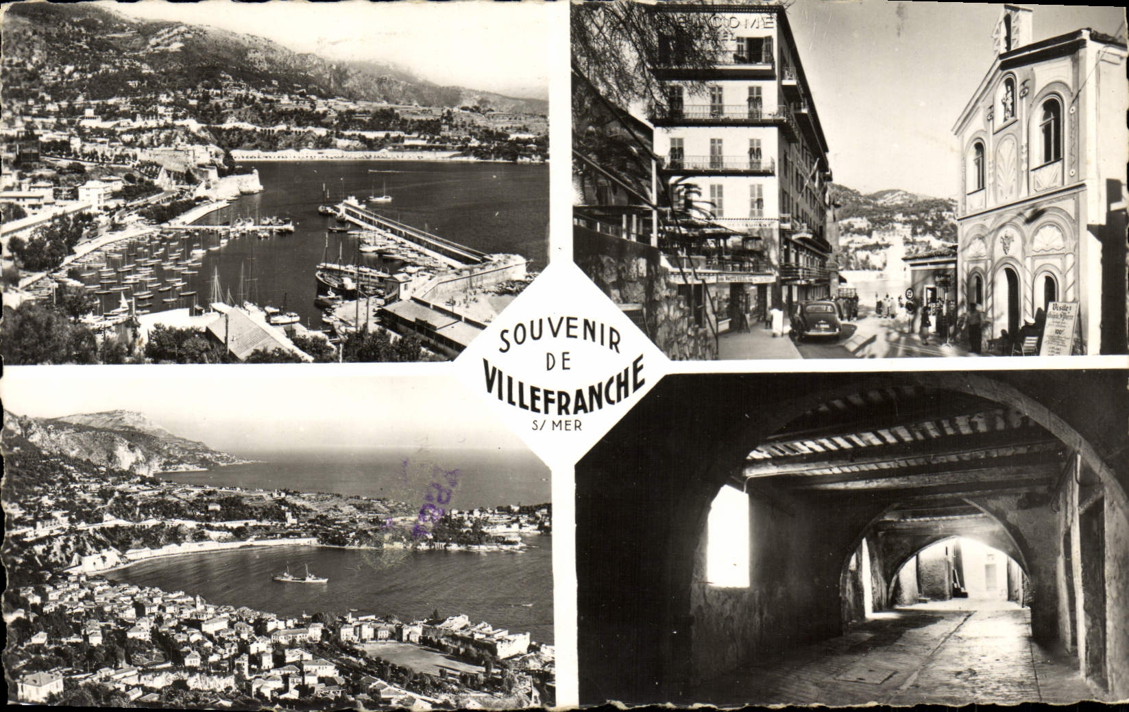 VINTAGE POSTCARD Villefranche Souvenir