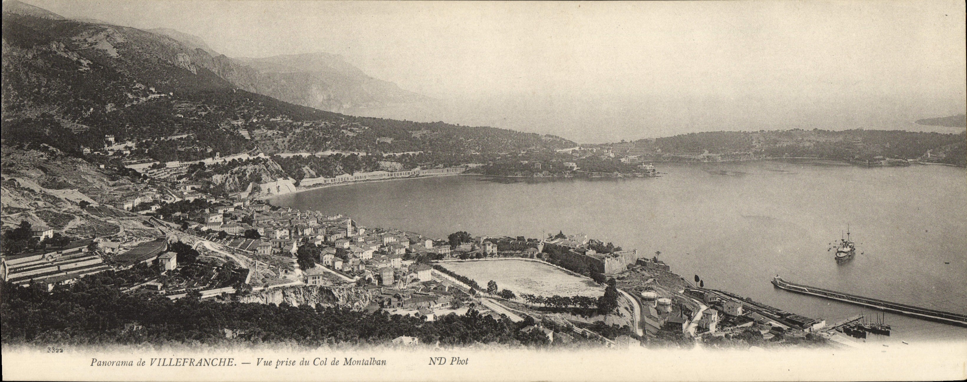 CPA CARTE PANORAMIQUE Villefranche Panorama Vue prise du col de Montalban